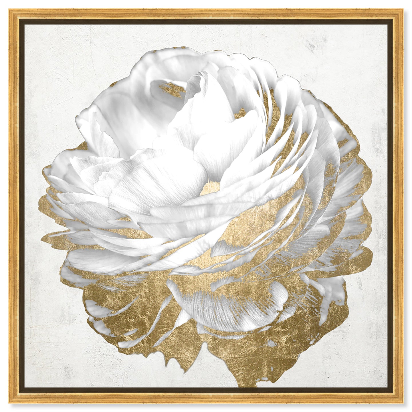 Gold and Light Floral White