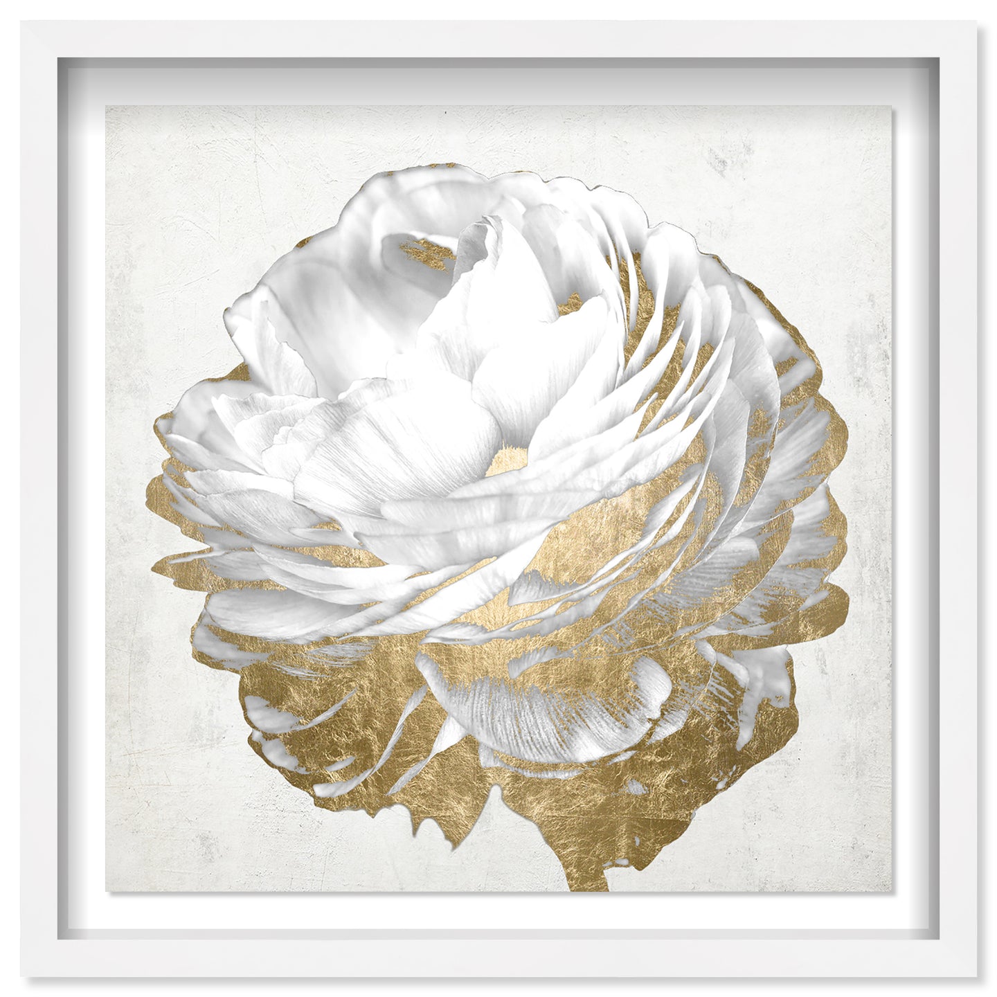 Gold and Light Floral White