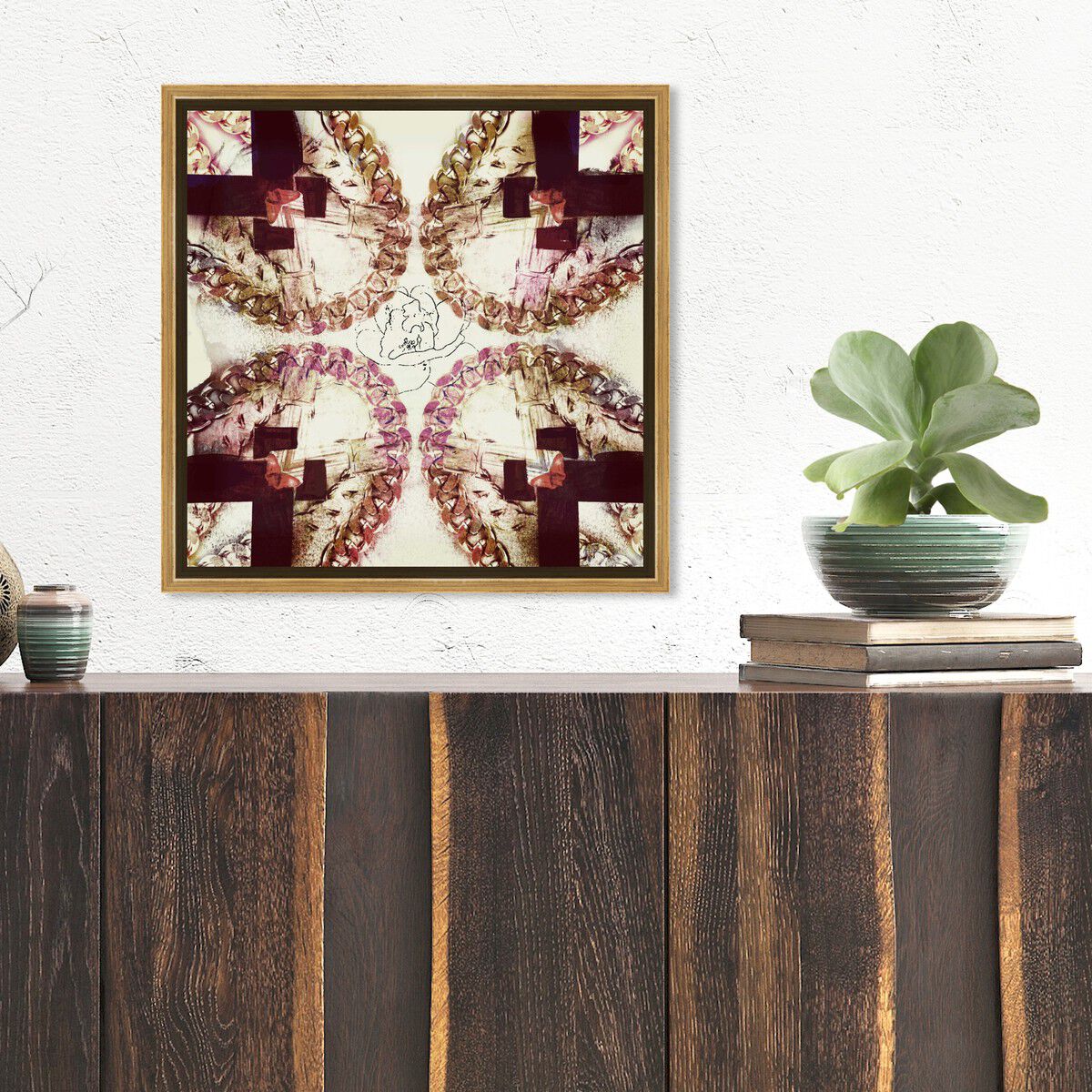 40x40/Framed Canvas/PSGLD
