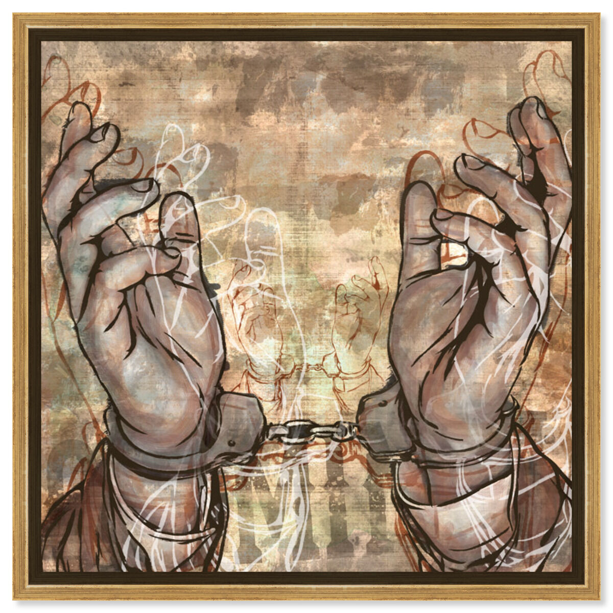 40x40/Framed Canvas/PSGLD