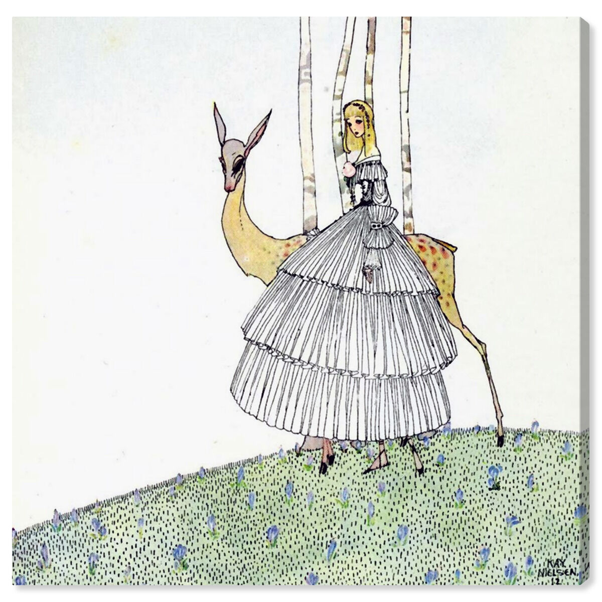 The Princess and the Fawn | Wall Art by Oliver Gal