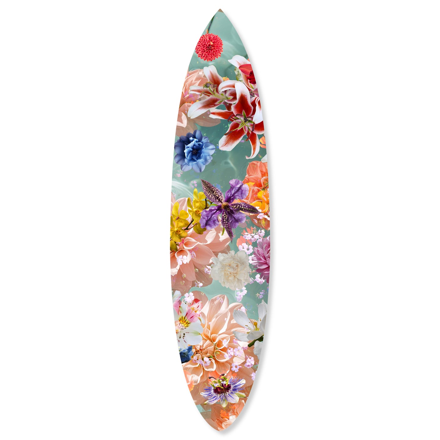Quartz Coral Aqua Floral Surfboard