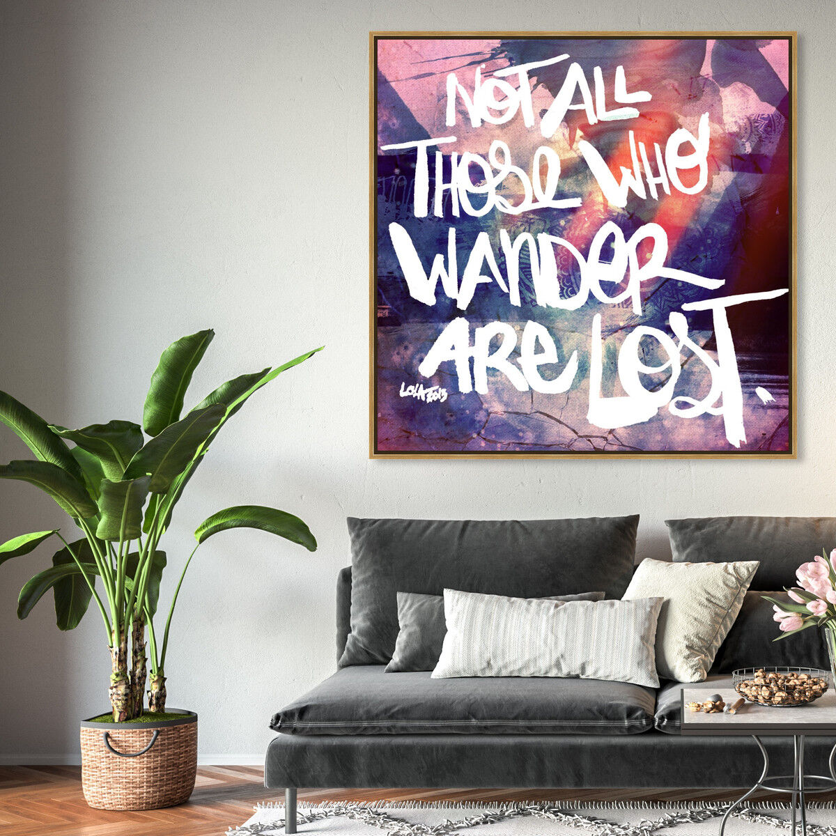 40x40/Framed Canvas/PSGLD