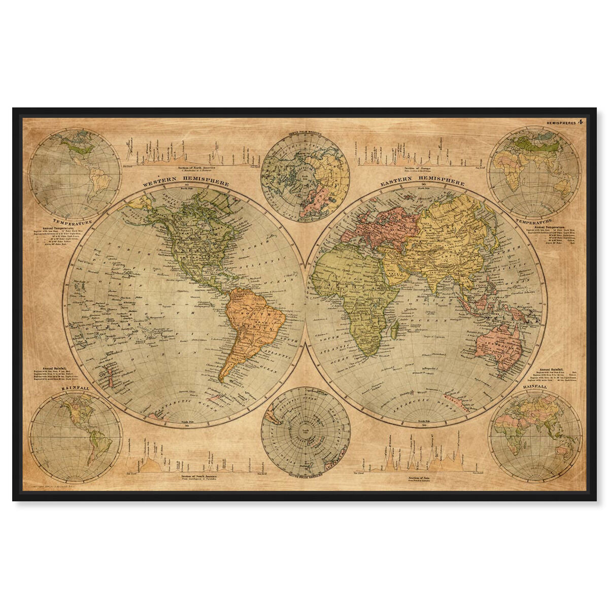 Hemispheres Map 1891