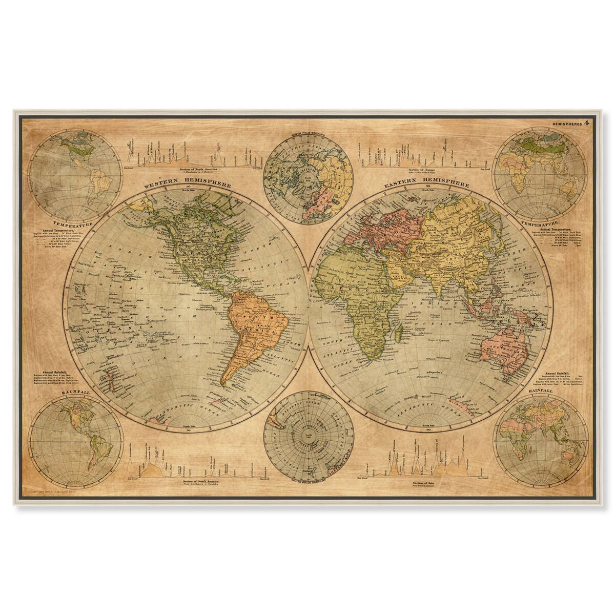 Hemispheres Map 1891