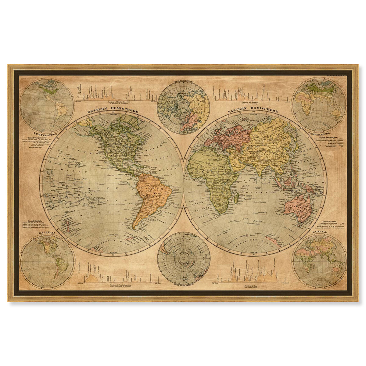 Hemispheres Map 1891