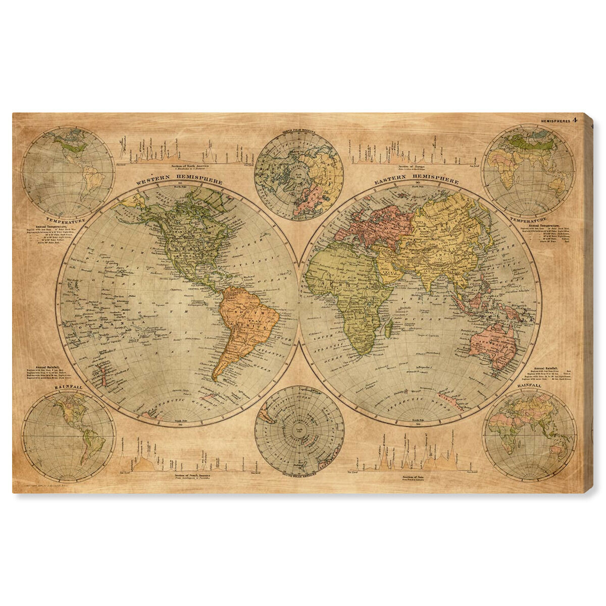 Hemispheres Map 1891