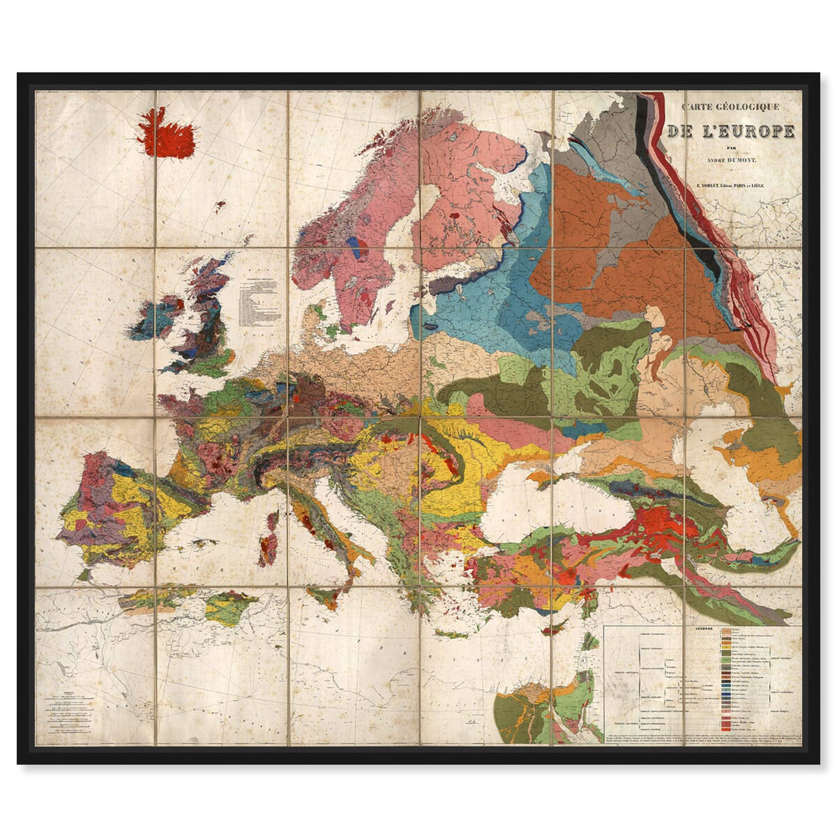 Carte Geologique De L'Europe Map 1875