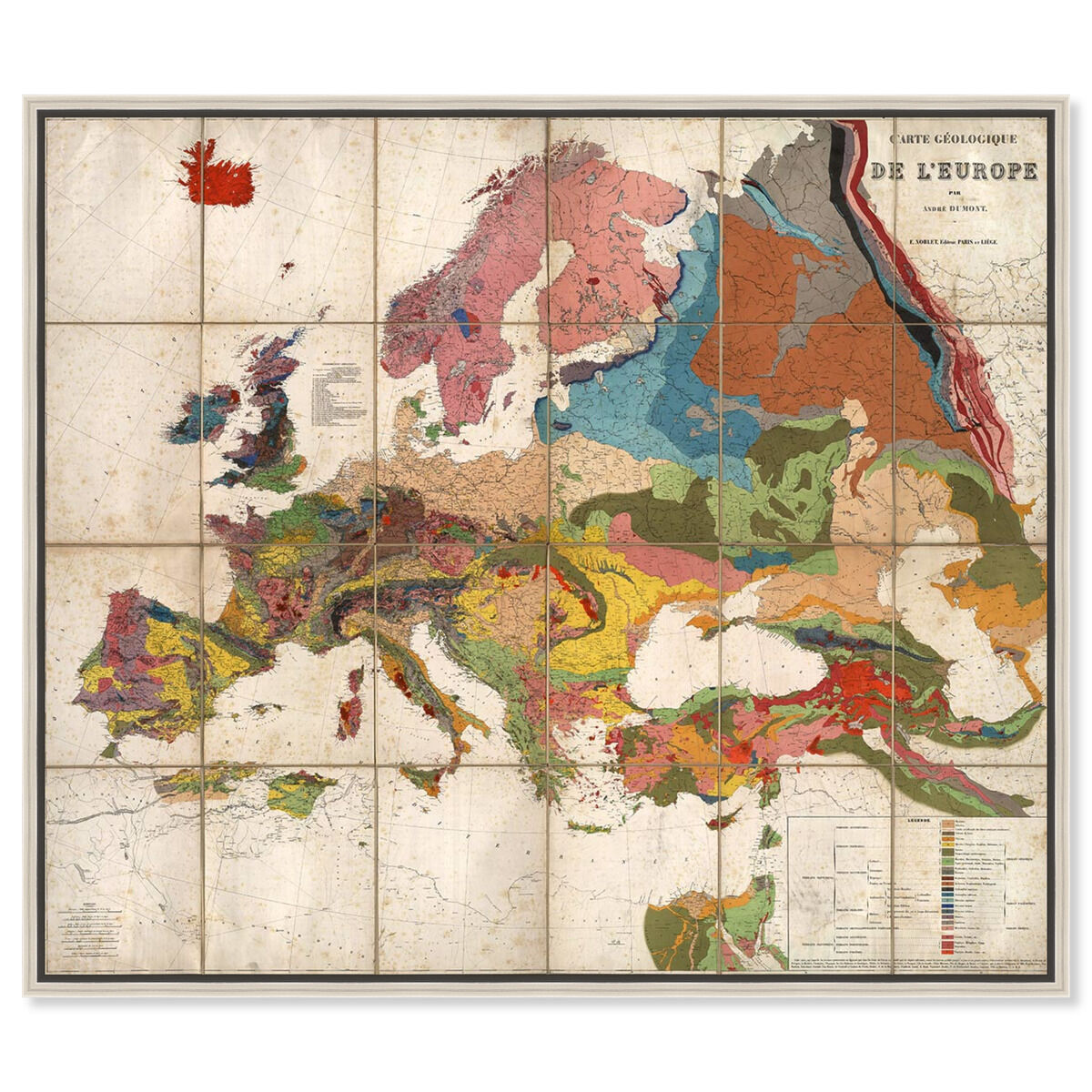 Carte Geologique De L'Europe Map 1875