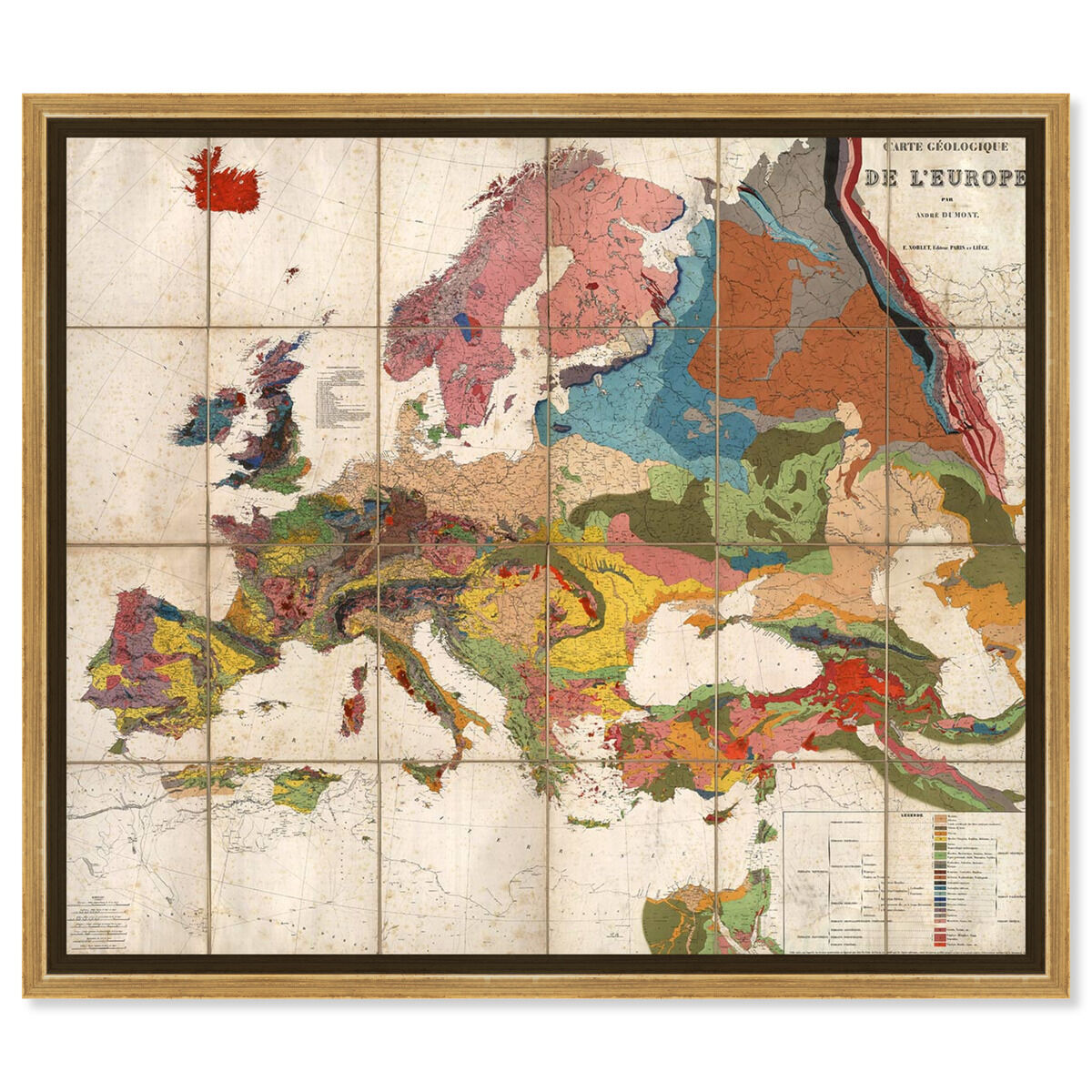 Carte Geologique De L'Europe Map 1875