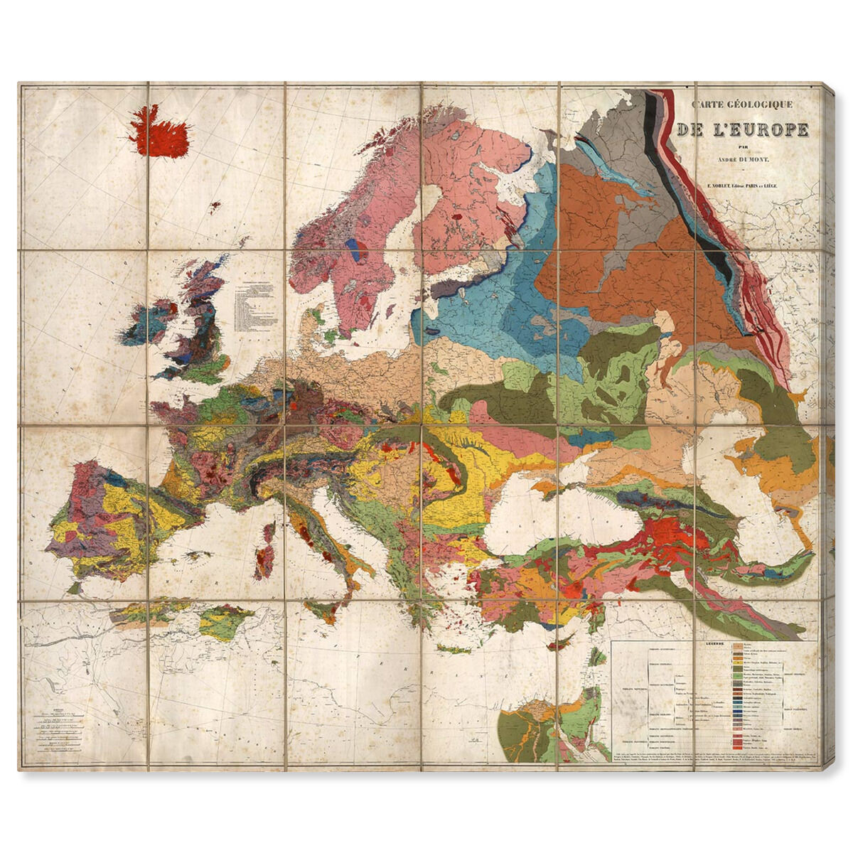 Carte Geologique De L'Europe Map 1875