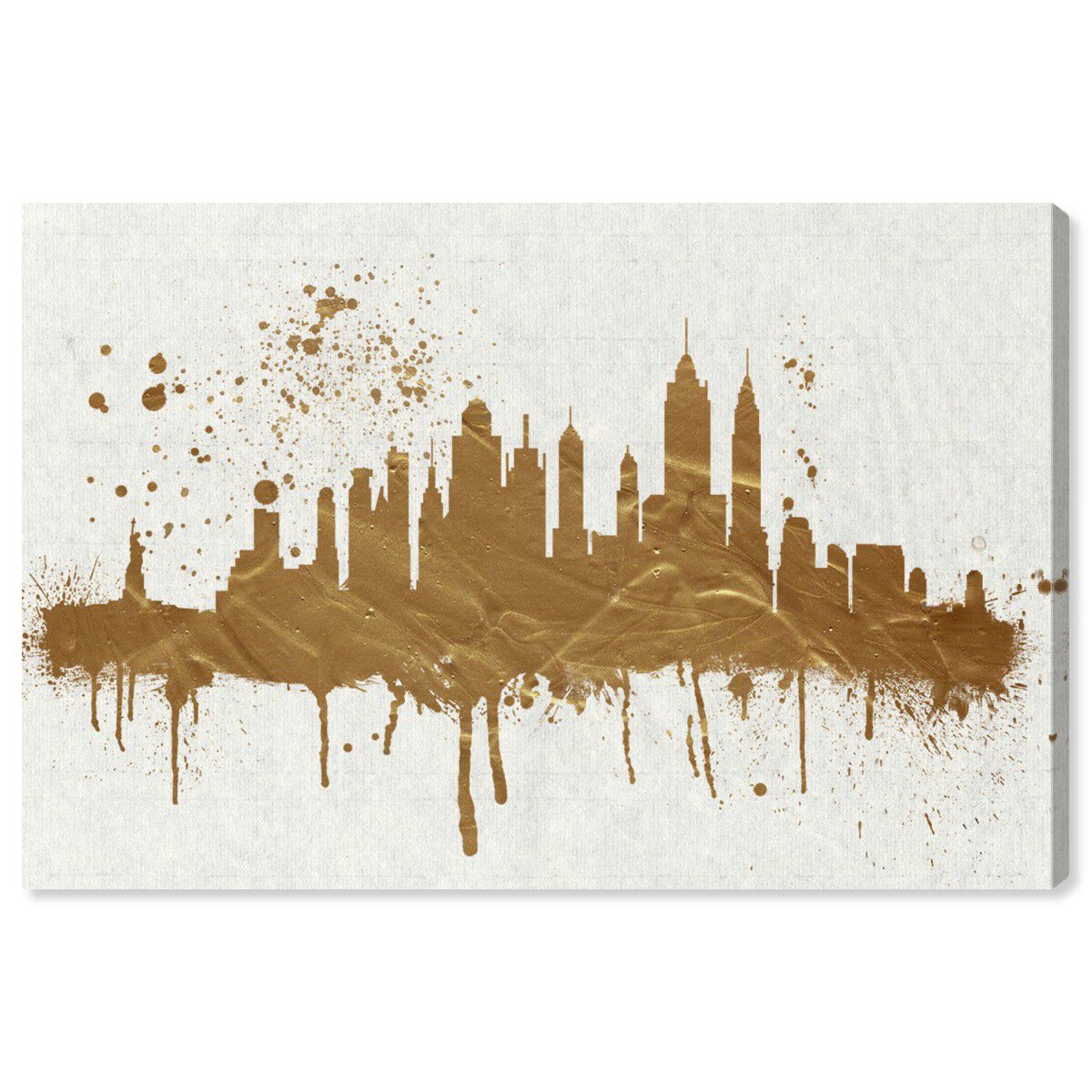 超希少　Oliver Gal NY Rock Skyline 自由の女神 Gold NY Skyline | Cities and Skylines Wall Art by Oliver Gal