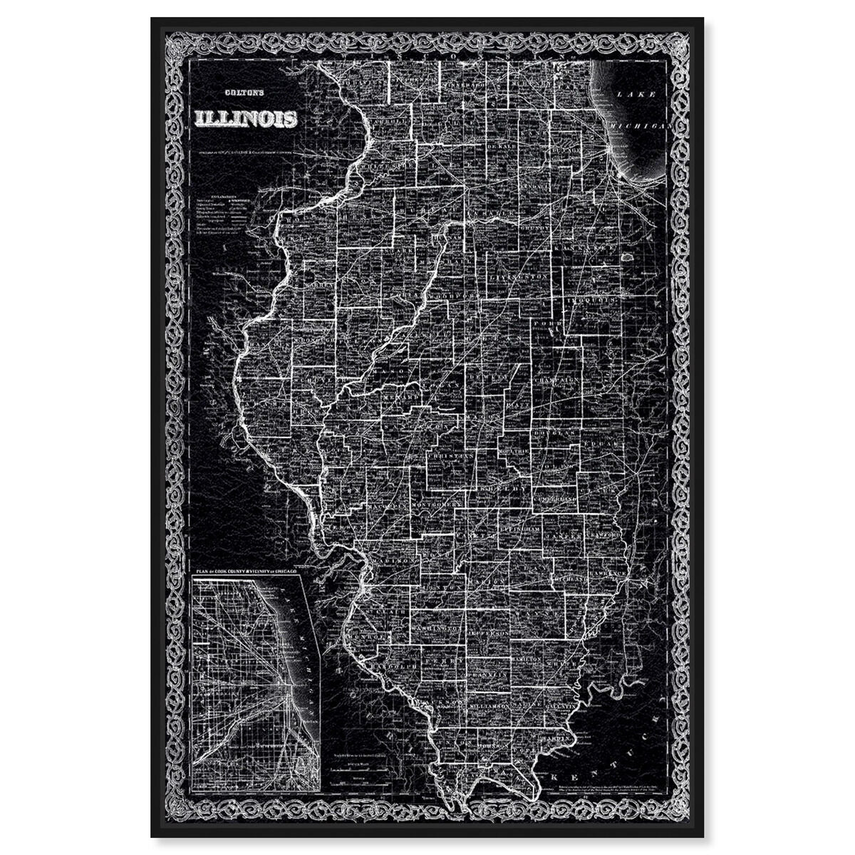 Illinois Map 1869