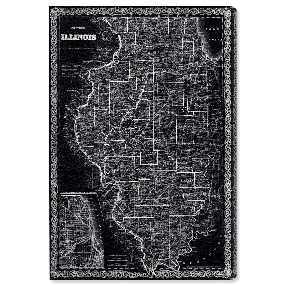 Illinois Map 1869