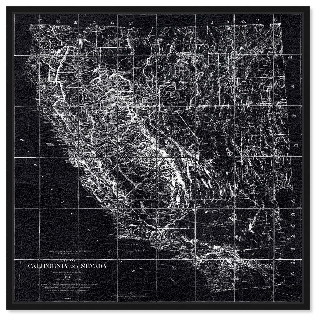 Map of California and Nevada 1874