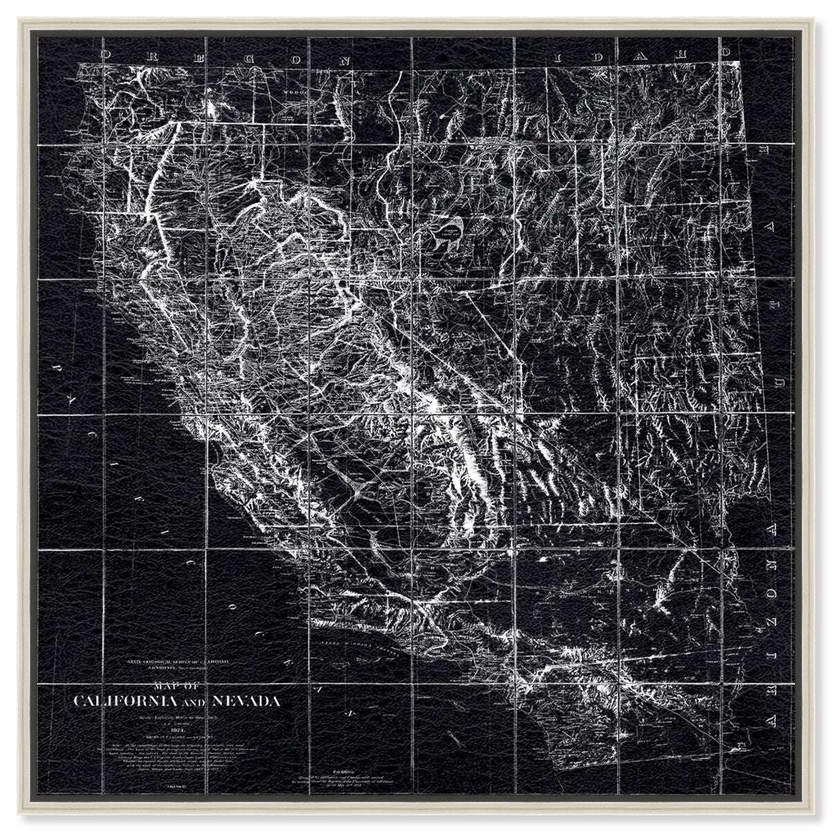 Map of California and Nevada 1874