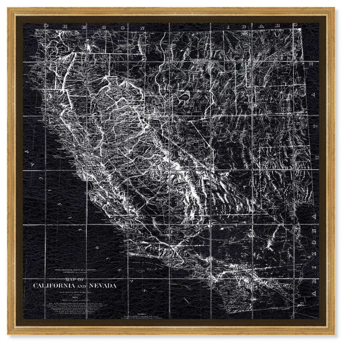 Map of California and Nevada 1874