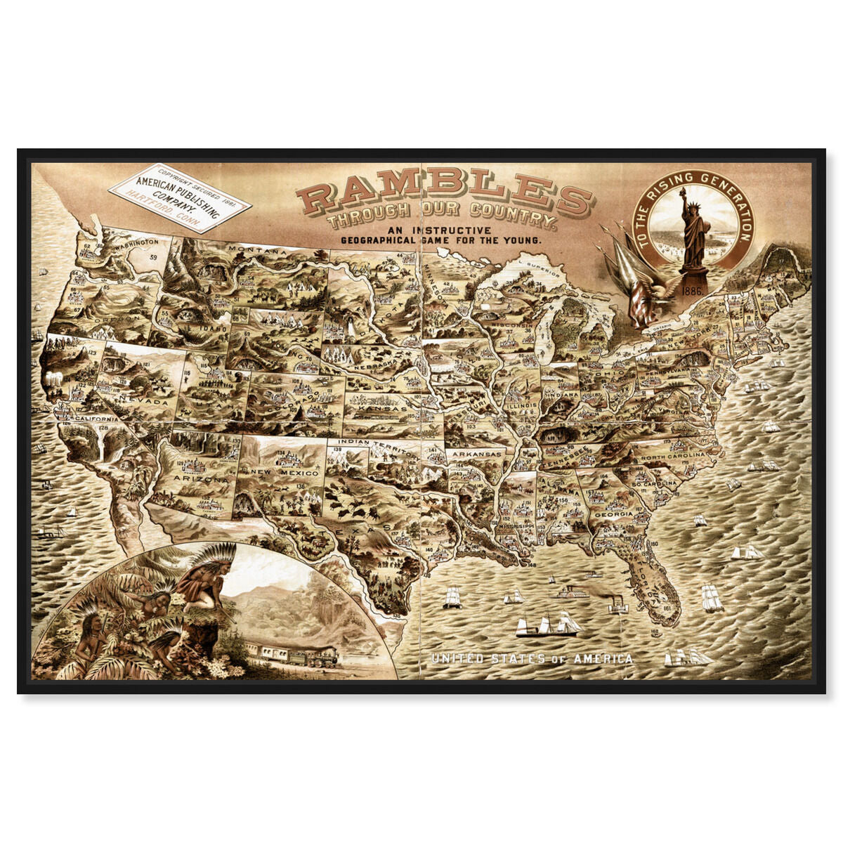 Rambles Through Our Country 1886 Map