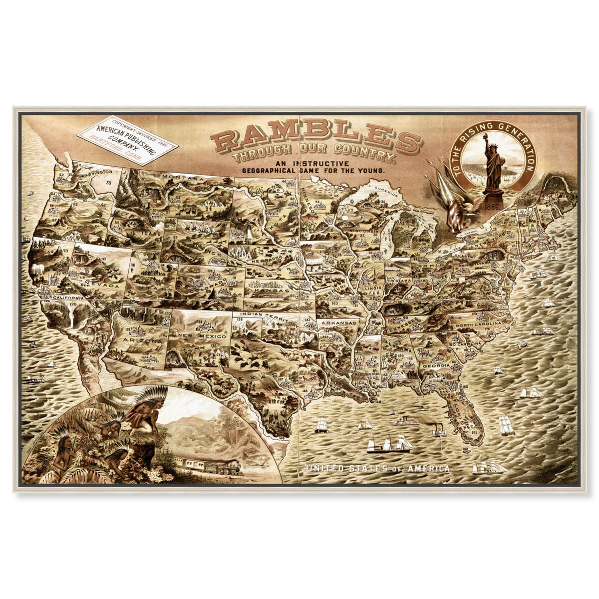 Rambles Through Our Country 1886 Map