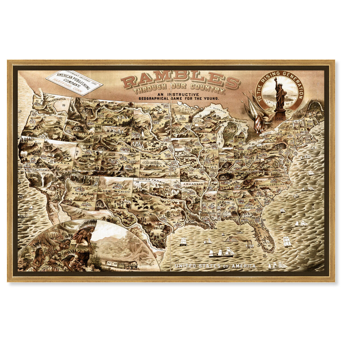 Rambles Through Our Country 1886 Map