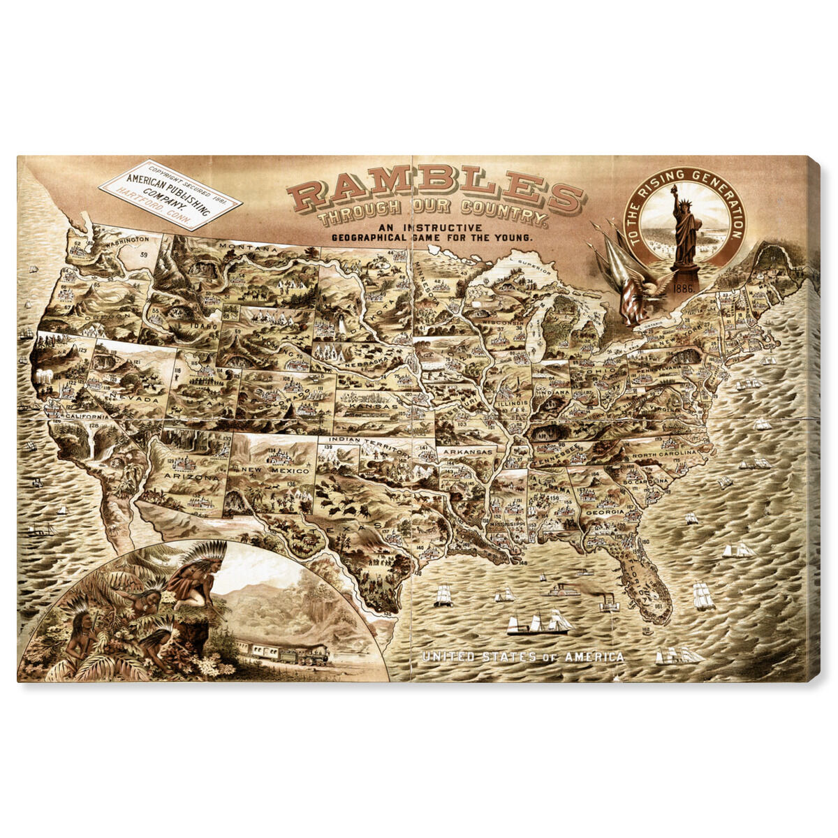 Rambles Through Our Country 1886 Map
