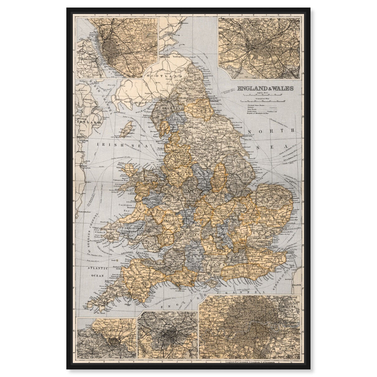 England and Wales 1892 Map