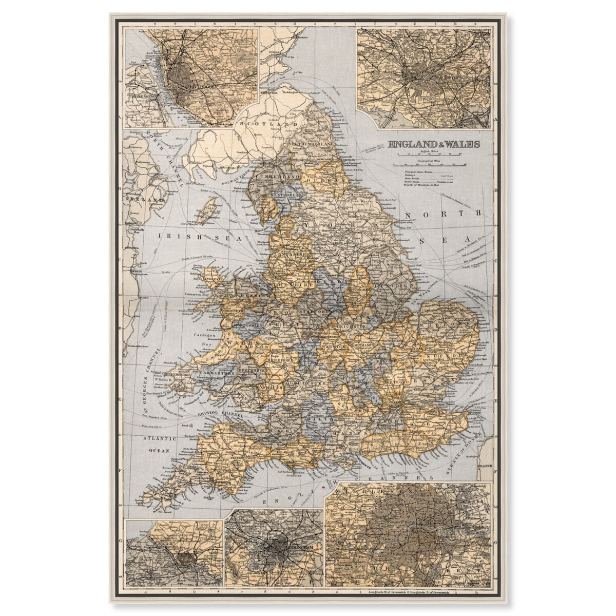 England and Wales 1892 Map