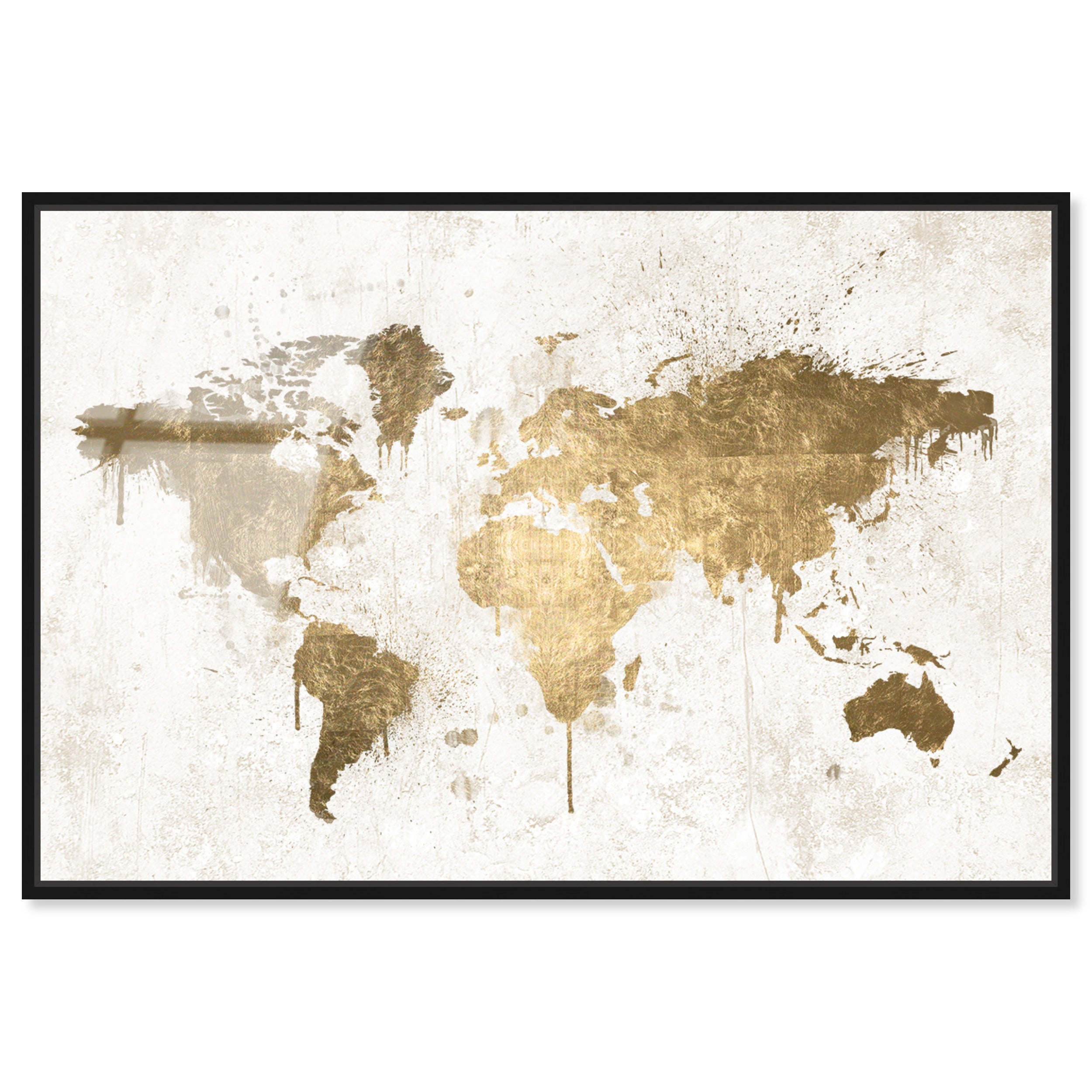 【美品】 オリバーガル Mapamundi White Gold Mapamundi White Gold | Maps and Flags Wall Art by Oliver Gal
