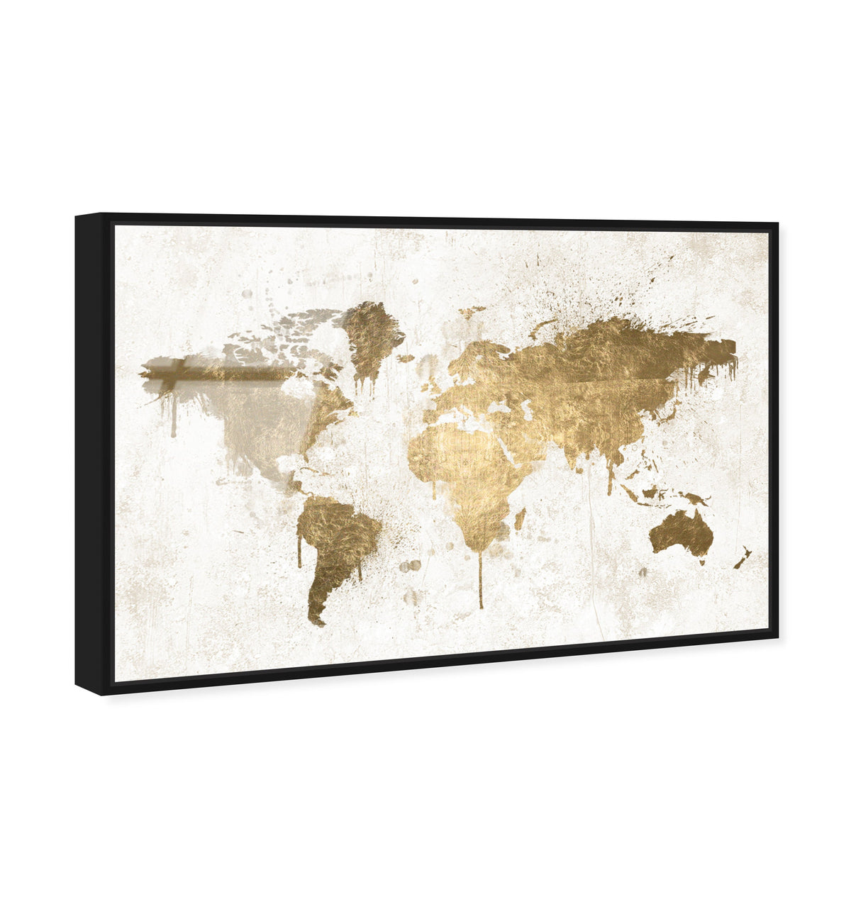 Mapamundi White Gold | Maps and Flags Wall Art by Oliver Gal