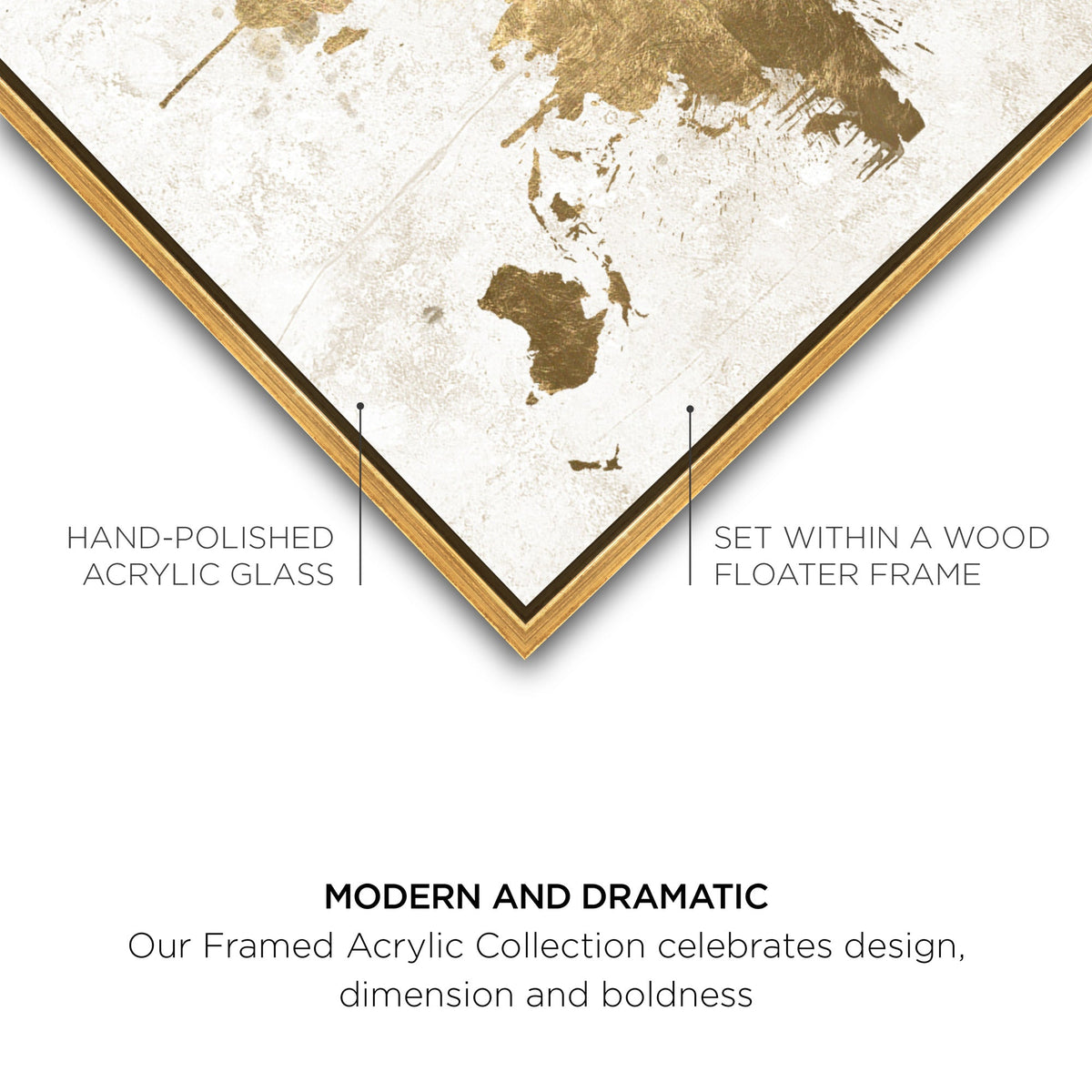 Mapamundi White Gold | Maps and Flags Wall Art by Oliver Gal