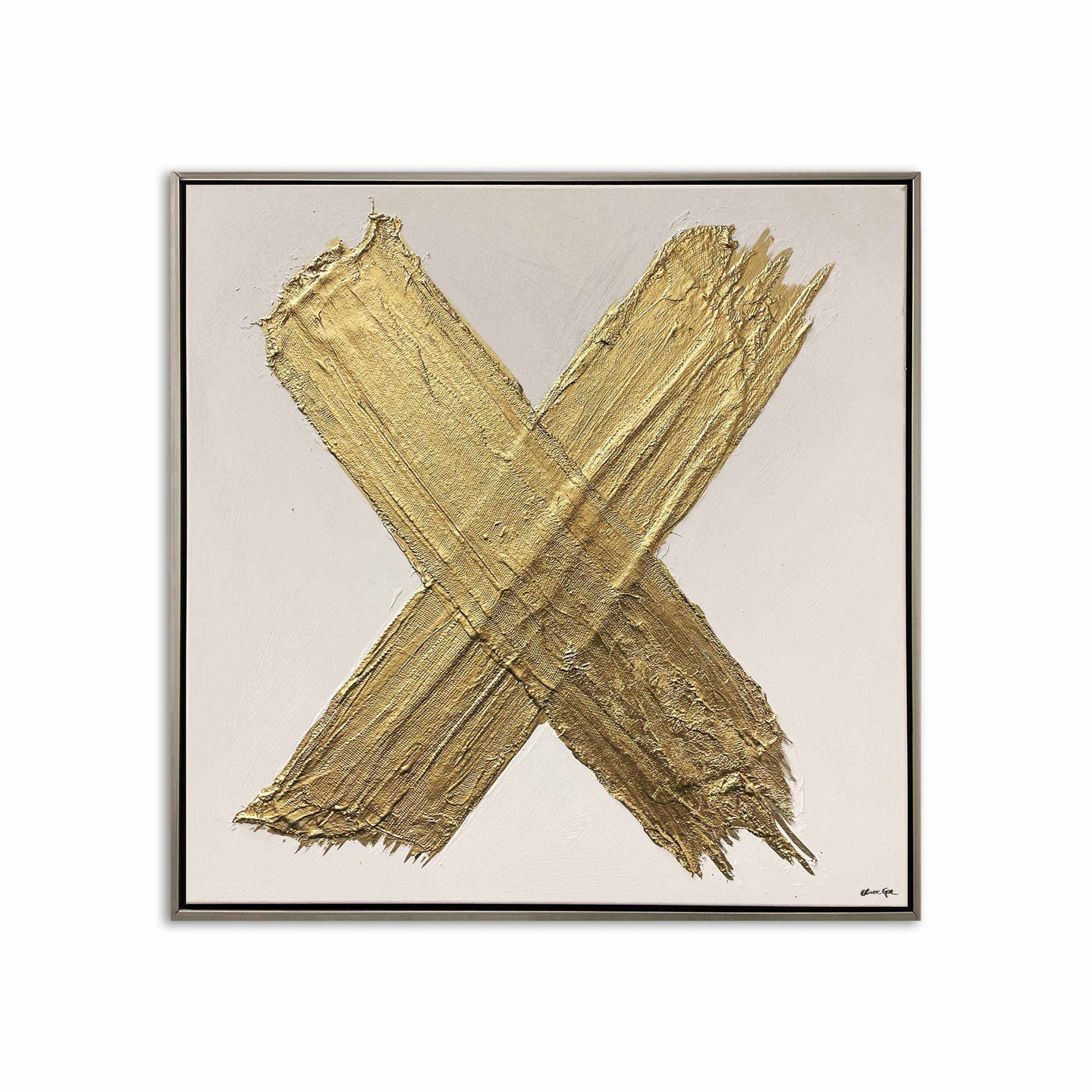 X of XO- With Hand-laid Plaster and Acrylic Paint
