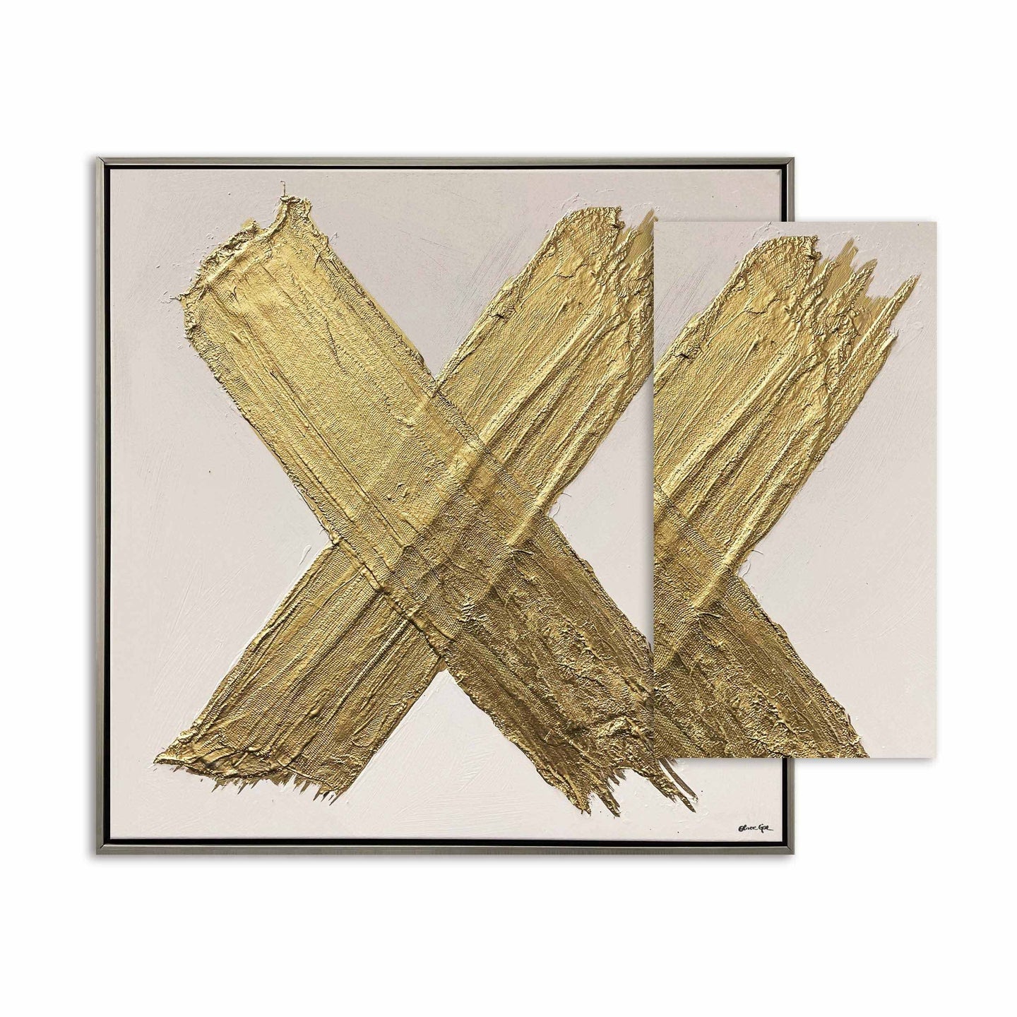 X of XO- With Hand-laid Plaster and Acrylic Paint