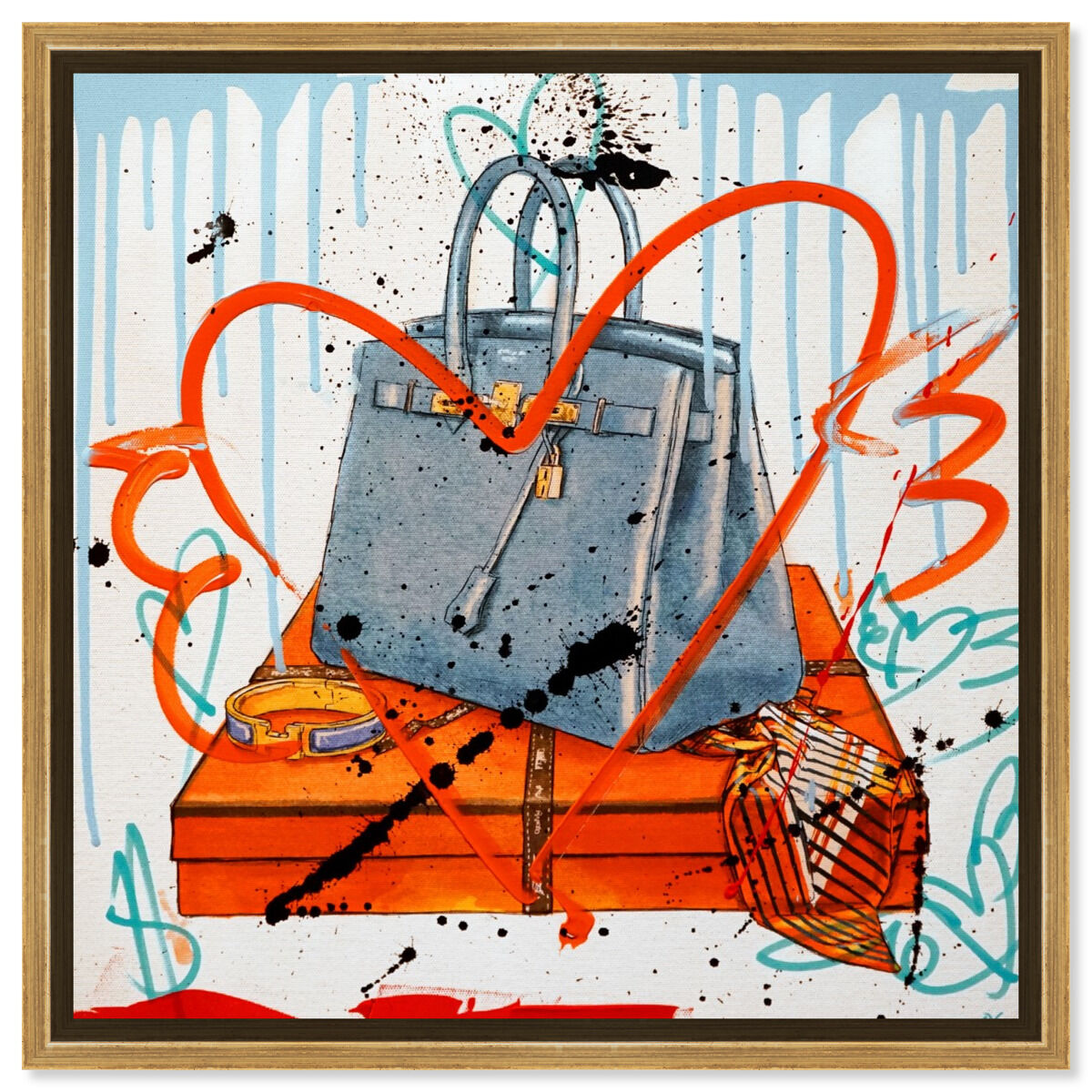 40x40/Framed Canvas/PSGLD