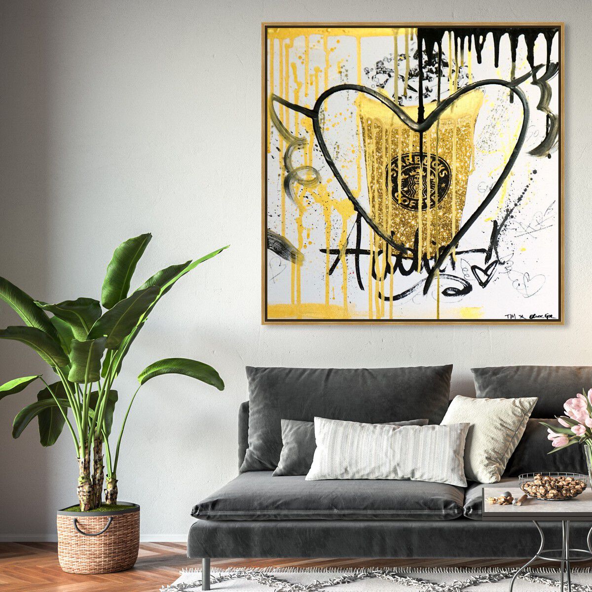 40x40/Framed Canvas/PSGLD