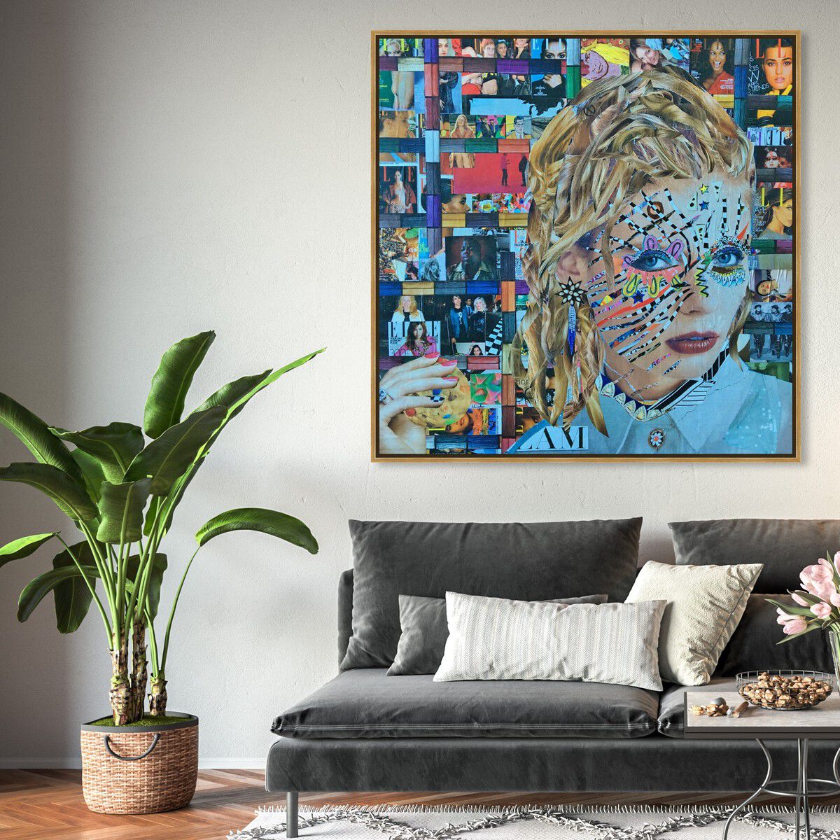 40x40/Framed Canvas/PSGLD