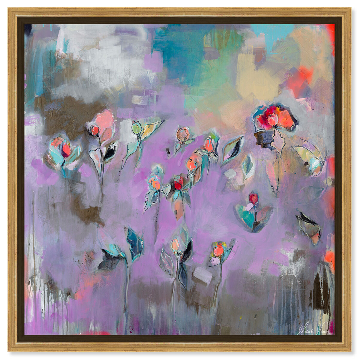 40x40/Framed Canvas/PSGLD