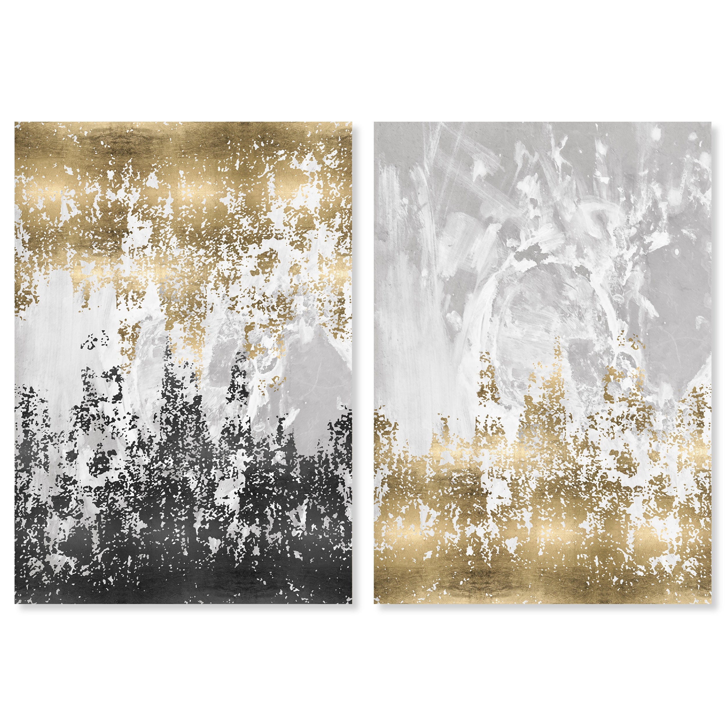 【OliverGal】オリバー・ガル　アート　絵画　BLACK &GOLD Precious Metals- Set of 2 | Abstract Wall Art by The Oliver Gal