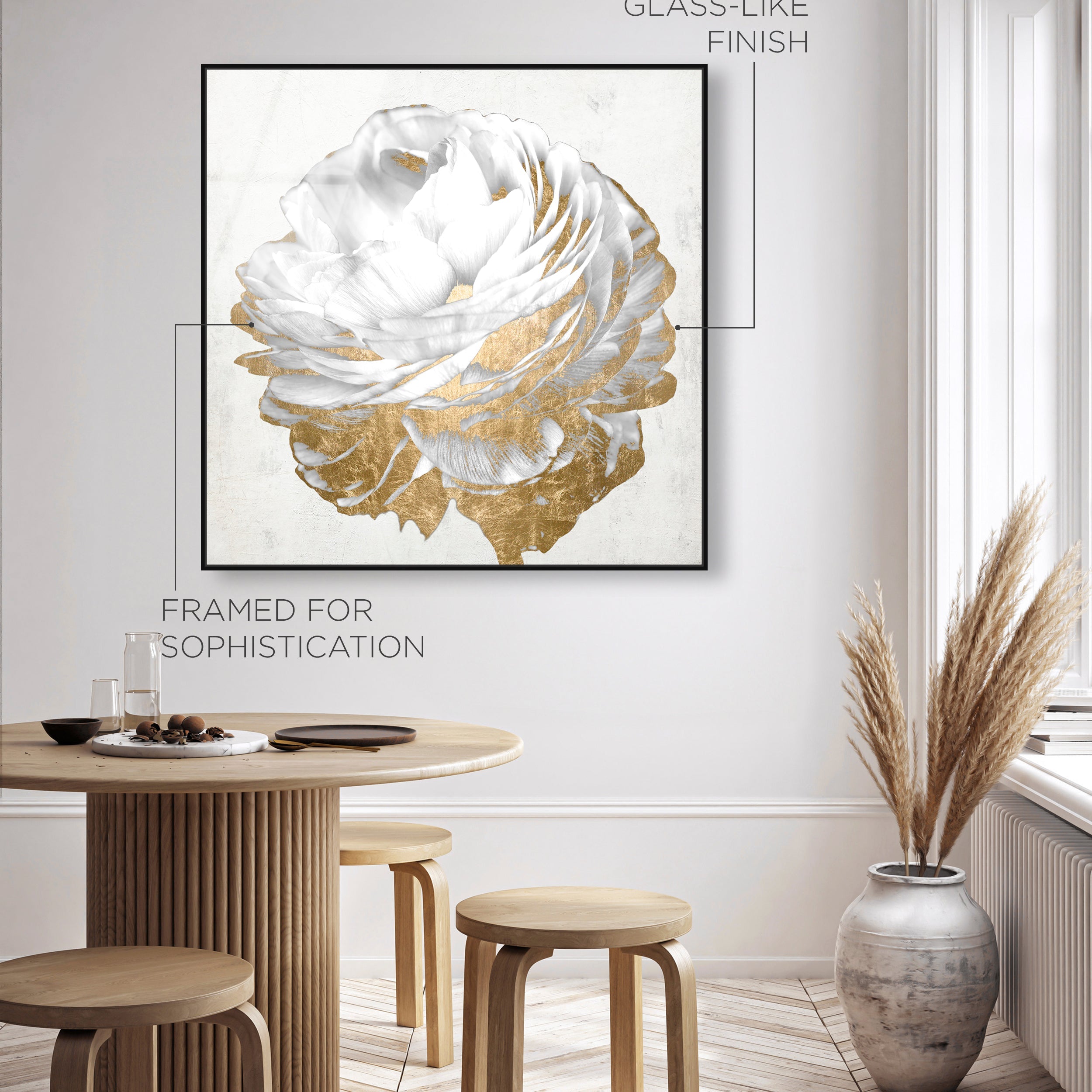 Gold and Light Floral White | By Oliver Gal