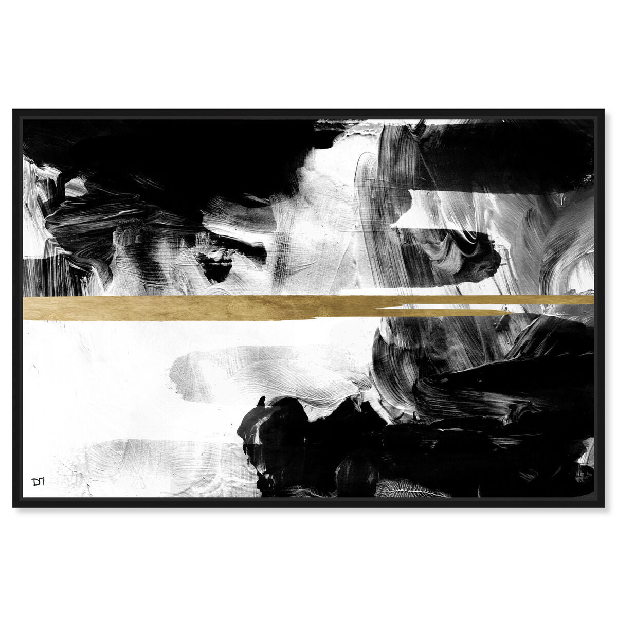 Halfway Black and White | Abstract Wall Art by Oliver Gal