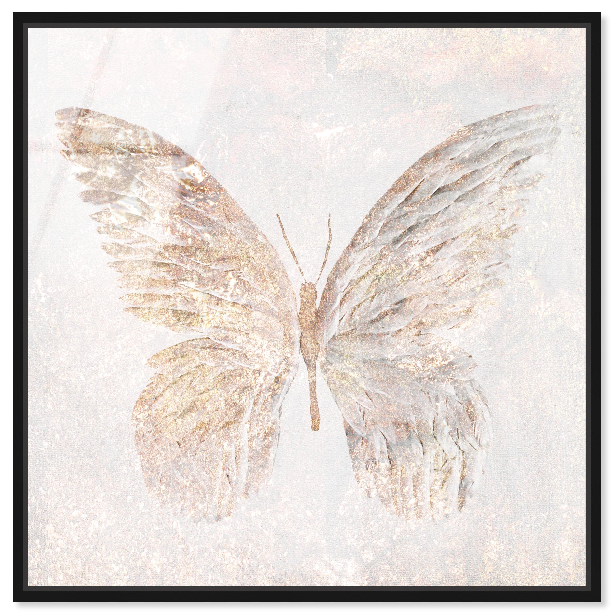 Golden Butterfly Glimmer | Animals Wall Art by Oliver Gal