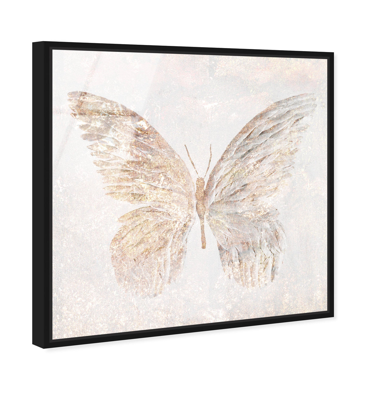 Golden Butterfly Glimmer | Animals Wall Art by Oliver Gal