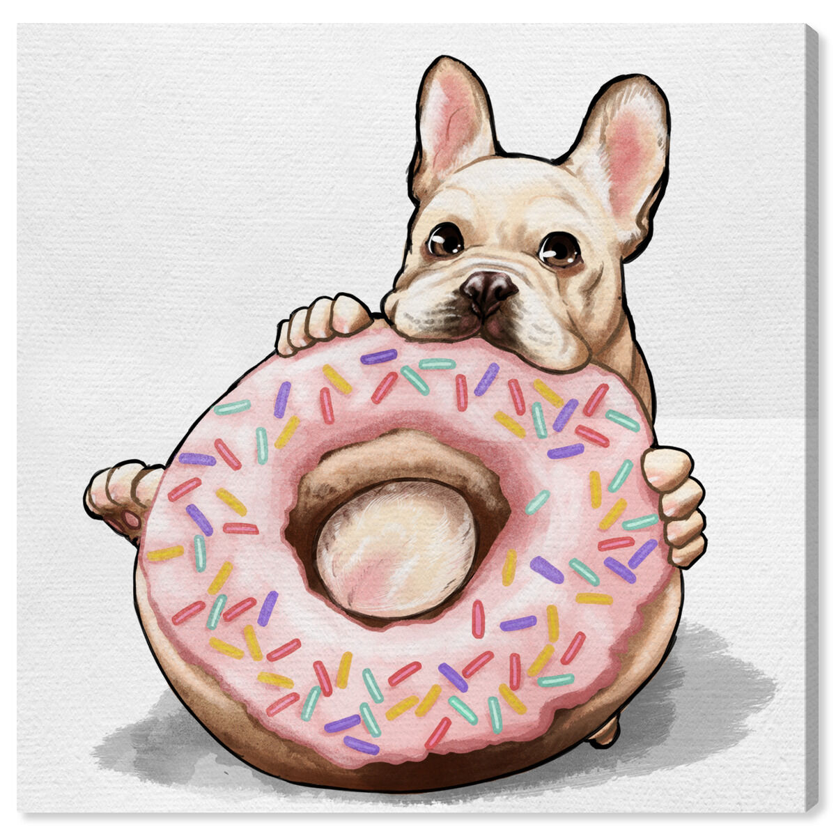 Donut Frenchie | Animals Wall Art by Oliver Gal