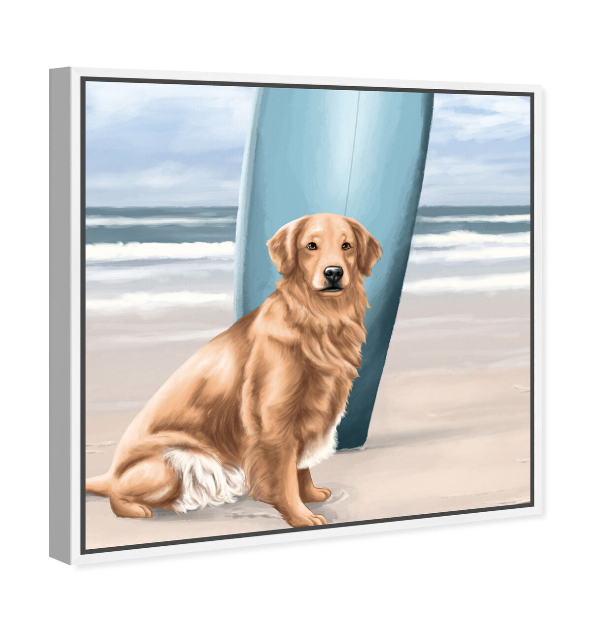 Surfer Golden Retriever | By Oliver Gal