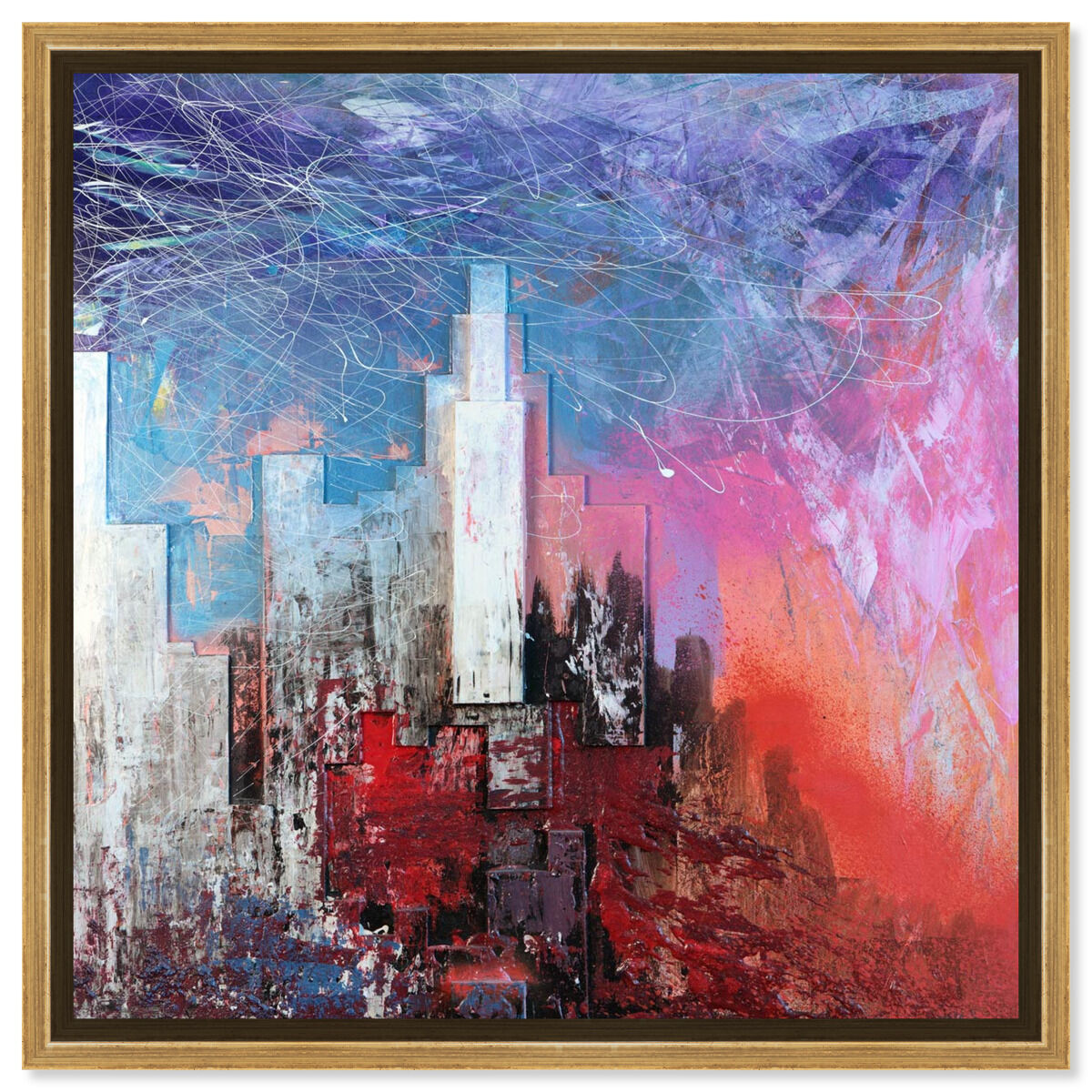 40x40/Framed Canvas/PSGLD