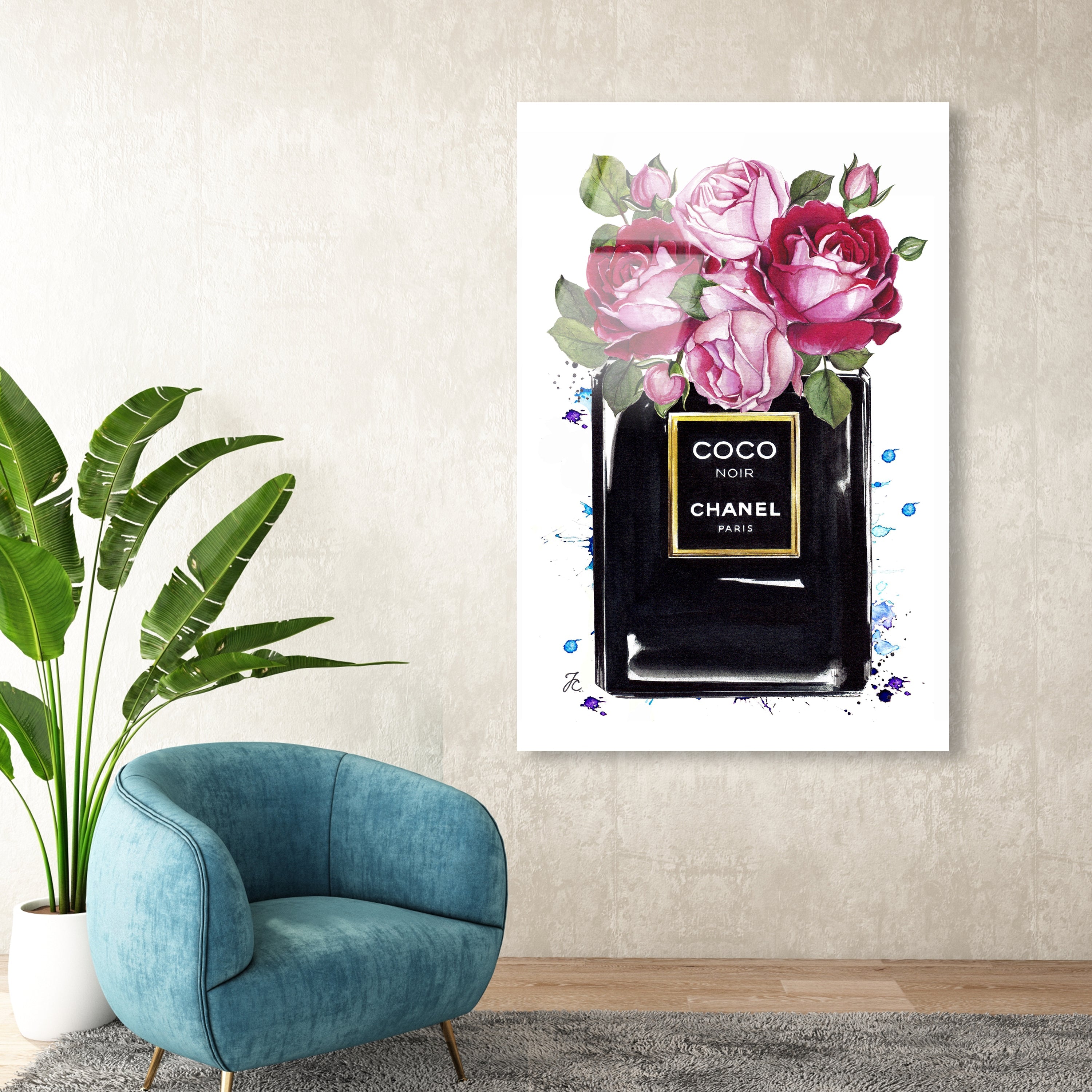 【再々値下げ】OliverGalパネル Couture Perfume Pink Fashion Perfume Wall Art | Oliver Gal