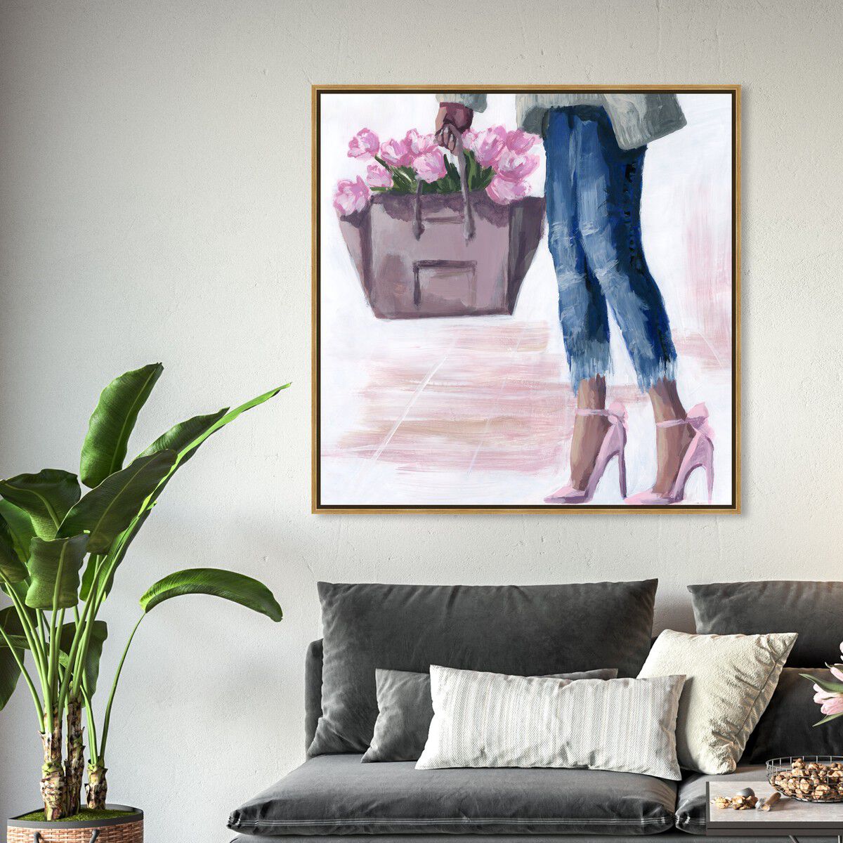 40x40/Framed Canvas/PSGLD