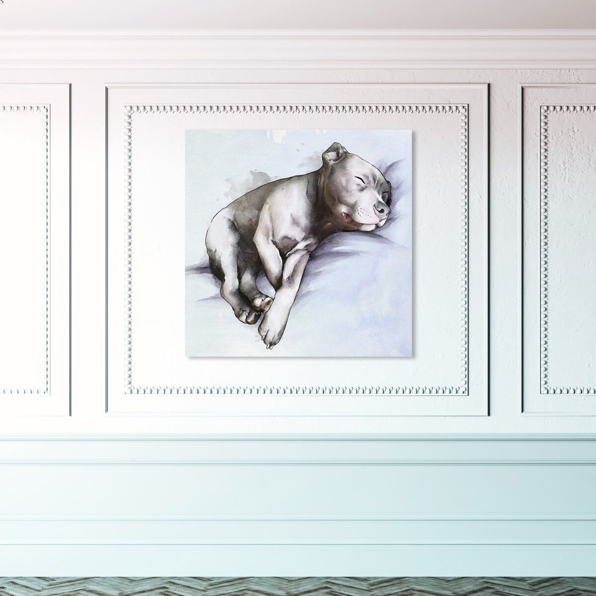 Sleeping Pitbull | Animals Wall Art by Oliver Gal