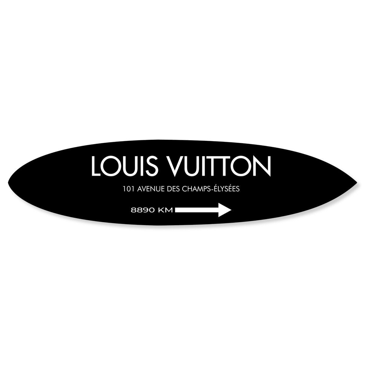 French Minimalist Surfboard BW