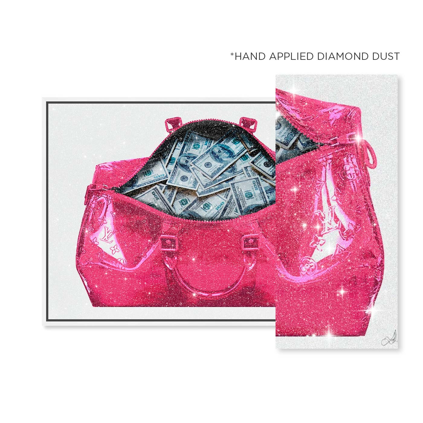 Money Talk Barbie: Diamond Dust Wall Art | Oliver Gal