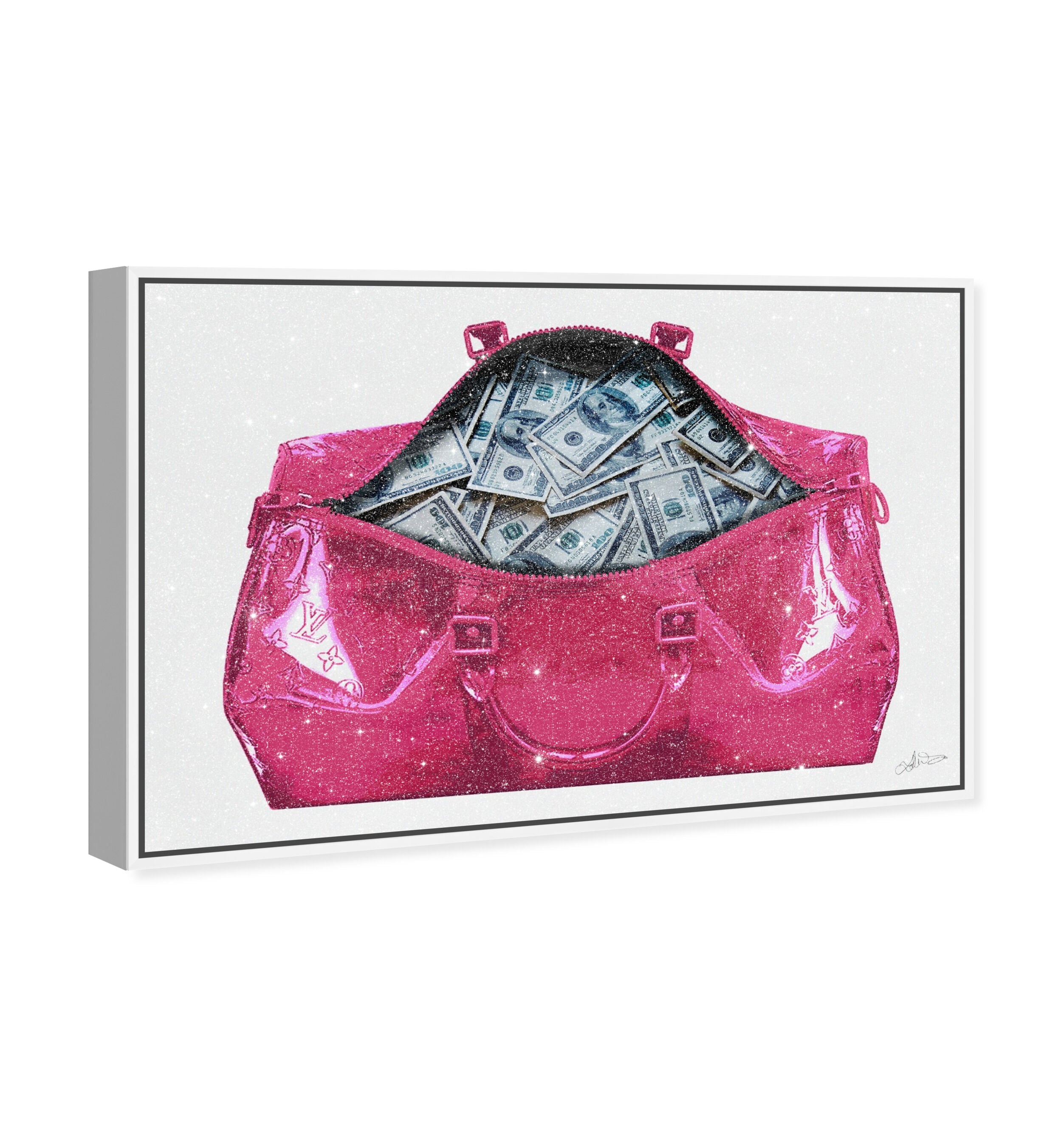 Money Talk Barbie: Diamond Dust Wall Art | Oliver Gal